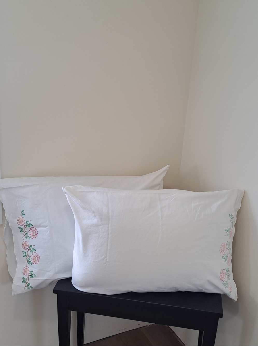 Set Of Two Vintage Cottagecore Grandmacore Shabby Chic Floral Pillowcases.